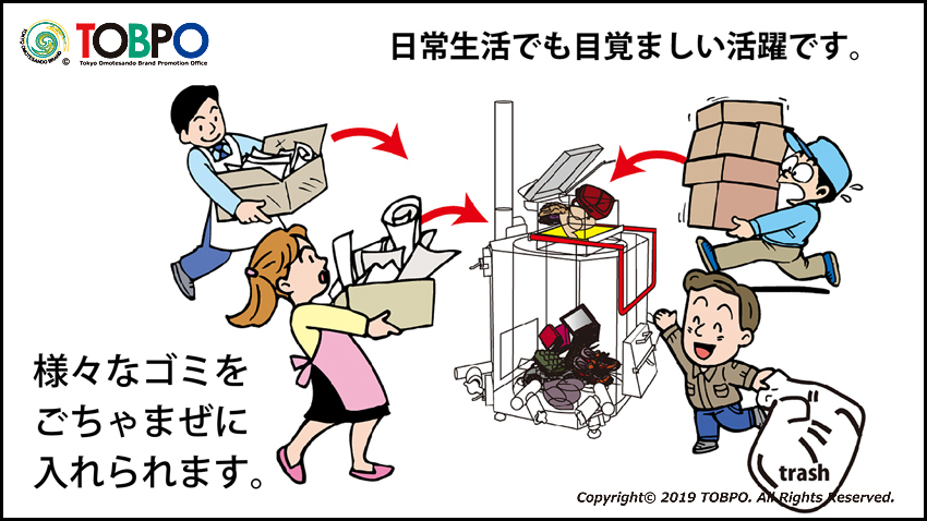 W-MTD磁気熱分解装置は、稼働初期時に僅かな加熱を要しますが、分解反応の熱源に関しては電気、化石燃料などを必要としません。